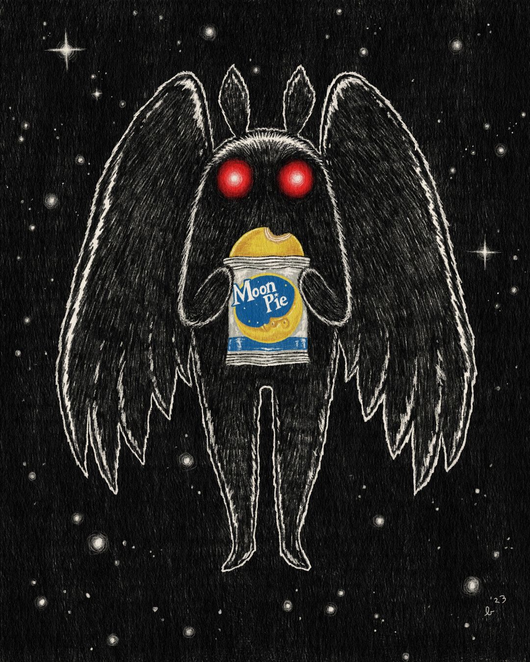 Print - Moon Pie Mothman