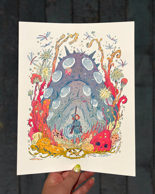 Riso Print - Visiting from the Valley of the Wind