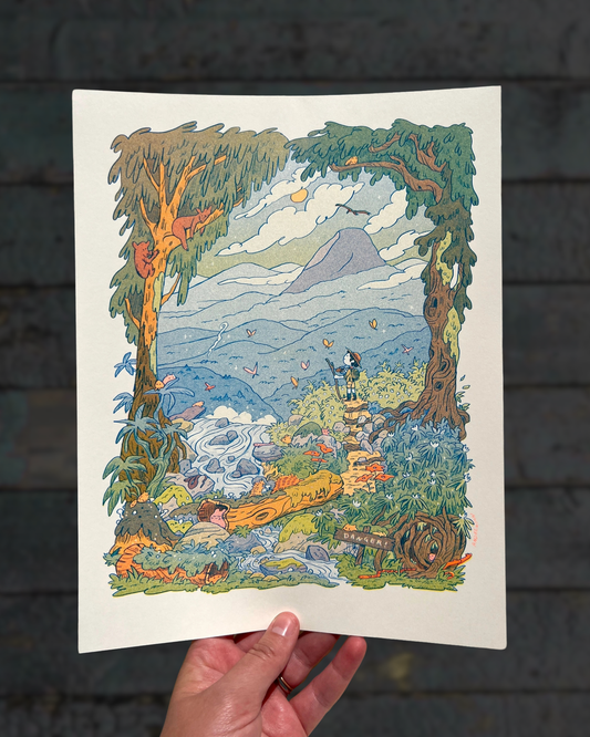 Riso Print - Mountain Dreams