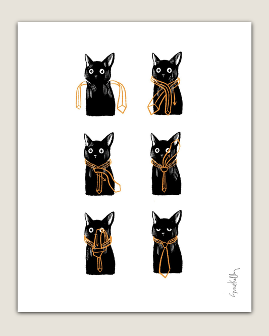 8x10 Print - Cat Tie