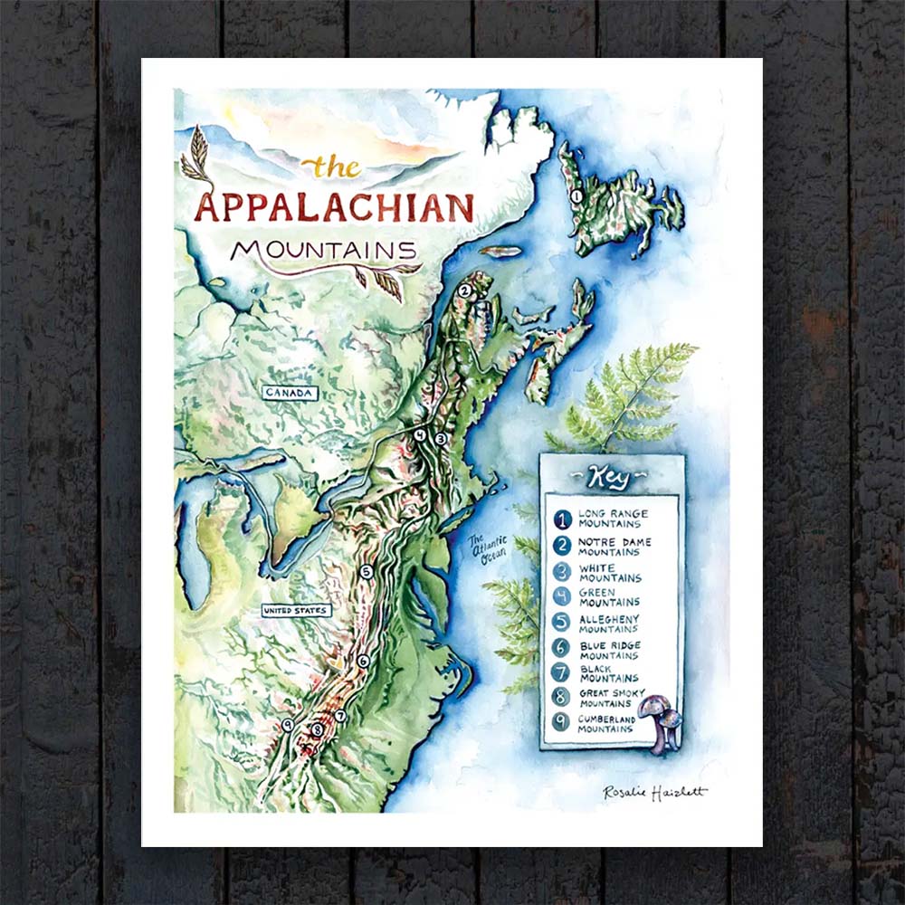 Print - Appalachian Mountains Map